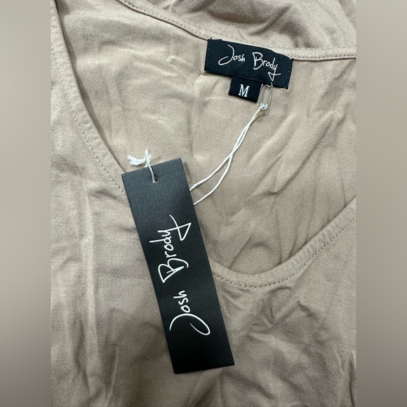 NWT Josh Brody Long Sleeve Colorblock Top Tunic Dress Open Shoulder Sz M Taupe - Picture 4 of 7